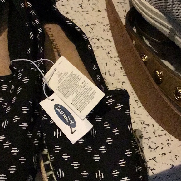 Old Navy Espadrilles Flats New 6.5 Black and White - Picture 5 of 6
